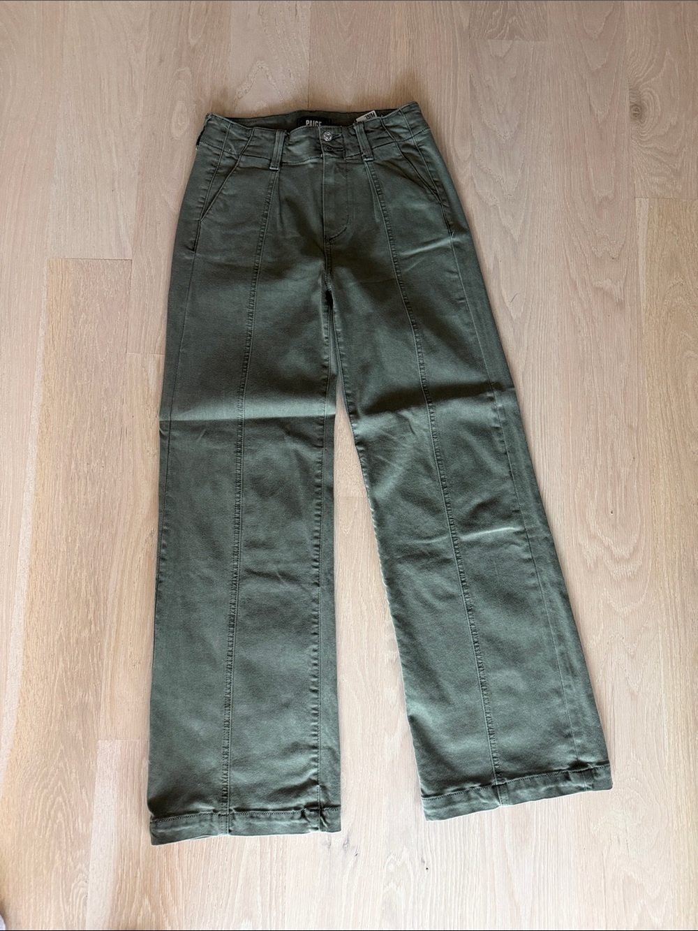 PAIGE Olive Green High-Rise Pants